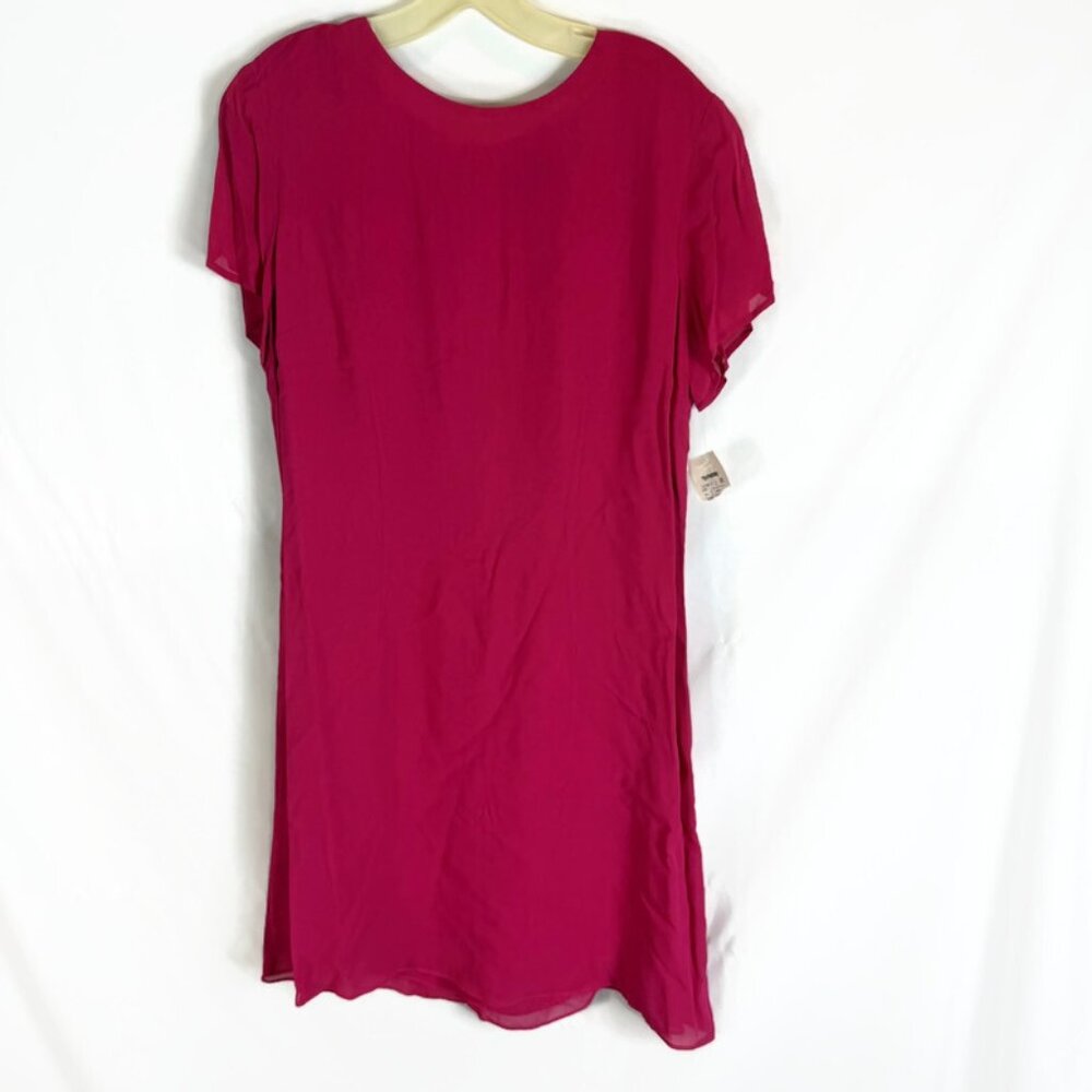 Benjamin A Los Angeles Pink Short Sleeved Midi Dress Size 14 Rayon
